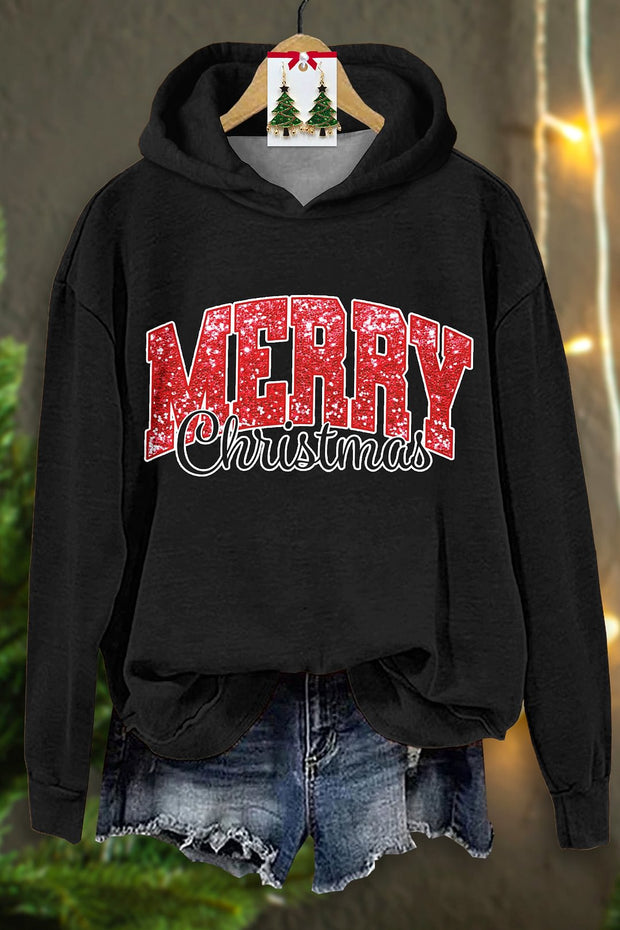 Christmas Printed Crew-Neck Retro Fashion Loose Long Sleeved Sweatshirt