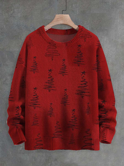 Unisex Christmas Tree Print Casual Sweater