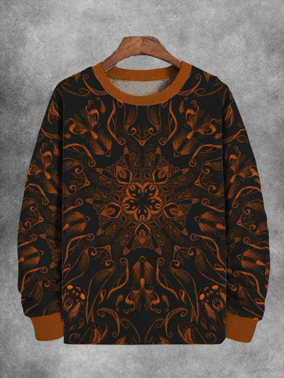 Unisex Symmetrical Pattern Print Long Sleeve Sweatshirt