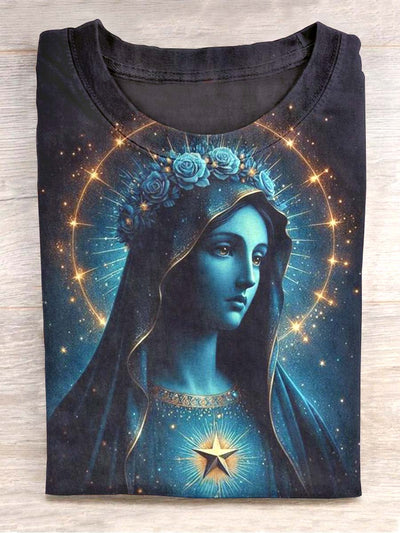 Unisex St. Mary's Sacred Heart Printed Casual T-Shirt