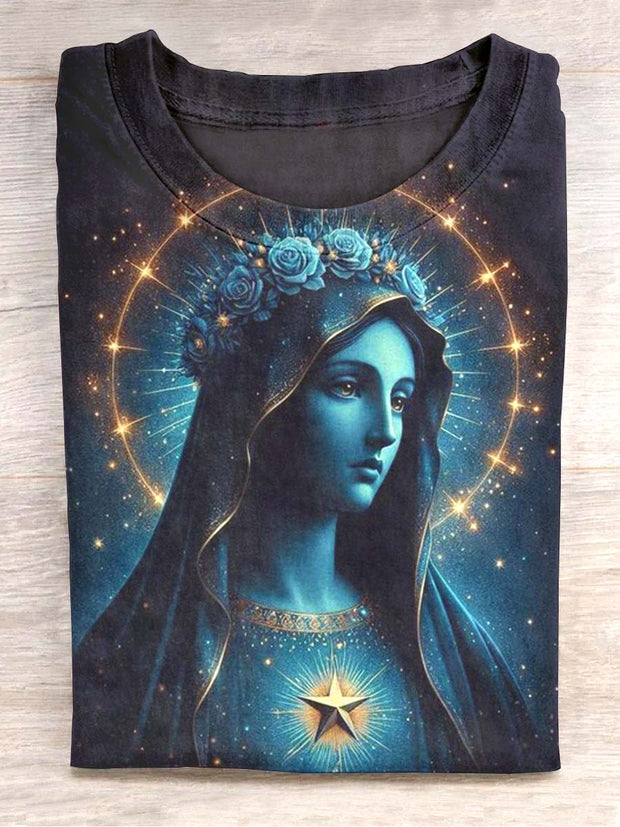 Unisex St. Mary's Sacred Heart Printed Casual T-Shirt