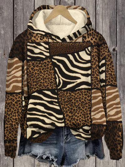 Unisex Leopard Print Long Sleeve Hoodie